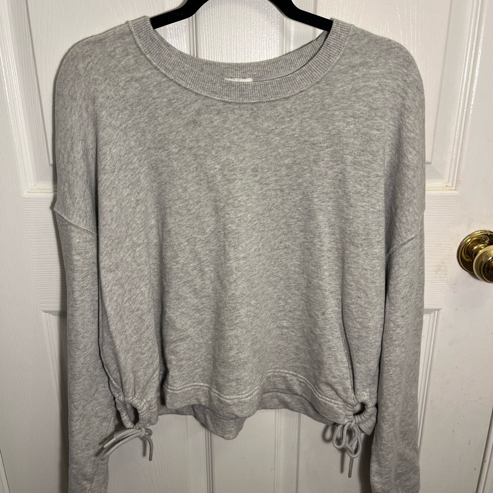 Aerie grey sweatshirt with side ties